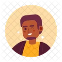 Bearded black man winking smiling  Icon