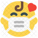 Amor De Bebe Emoji Con Mascarilla Emoji Icono