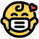 Amor De Bebe Emoji Con Mascarilla Emoji Icono