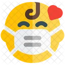 Amor De Bebe Emoji Con Mascarilla Emoji Icono