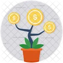 Money Plant Investment Financial Growth Icon