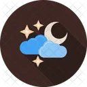 Bewolkt Mond Wetter Symbol