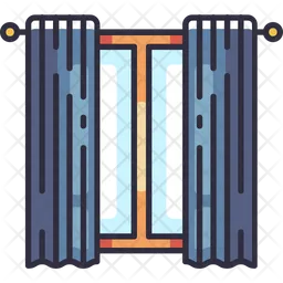 Big window with curtain  Icon