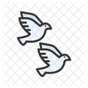 Birds Couple Hearts Icon