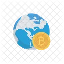 Bitcoin World Earth Icon