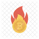 Bitcoin Flame Currency Icon