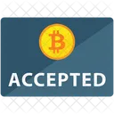 Bitcoin Aceito Moeda Digital Aprovado Ícone