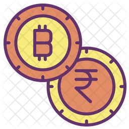 Bitcoin And Rupees  Icon