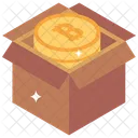 Bitcoin Box Cryptocurrency Box Bitcoin Cardboard Icon