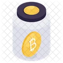 Bitcoin Jar Cryptocurrency Box Crypto Icône