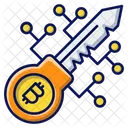 Bitcoin Key Currency Blockchain Icon