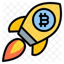 Wachstum Bitcoin Rakete Krypto Digitalgeld Kryptowahrung Symbol