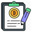 Gravacao De Bitcoin Area De Transferencia Documento Ícone