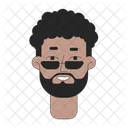 Black bearded man sunglasses  Icon