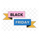 Black friday ribbon banners  Icon