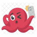 Blinking Red Octopus  Symbol