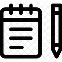 Bloco De Notas Lapis Conhecimento Ícone