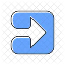 Blue arrow in square  Icon