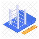 Building Blueprint Construction Icon