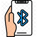 Bluetooth Hand Halten Telefon Drahtlos Symbol