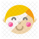 Boy Face Blush Icon