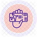 Boarding Pass Line Icon Icon