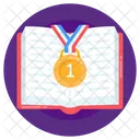 Winner Book Book Medal Gold Medal Icon