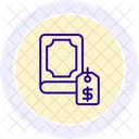 Book Price Line Icon Icon