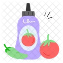 Botella de salsa de tomate  Icono