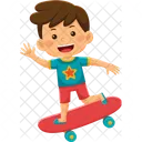 Boy Skateboard Fun Icon