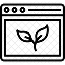 브라우저 잎 라인 아이콘 아이콘