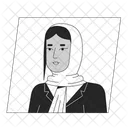 Brunette muslim woman in hijab  Icon