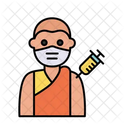 Buddhist Man Vaccination  Icon