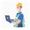 Laptop Engineer Builder Working Architect Working Icon