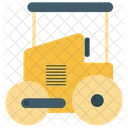 Bulldozer Isometric Construction Soil Compactor Icon