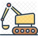 Bulldozer Excavator Road Roller Icon