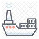 Buque De Entrega Crucero Carga De Agua Icono