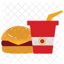 Burger with cold drink  Icon