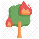 Tree Burn Natural Disaster Icon