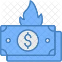 Burning dollar  Icon