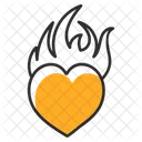 Burning Heart Flame Fire On Heart Icon