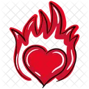 Burning Heart Heart Flame Fire Heart Icon