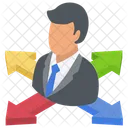 Businessman Career Business Directions Businessman Future Icon