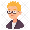 Glasses Businessman People Icon