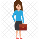 Businessman Women Assistant Icon