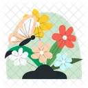 Butterflys And Plant Butterfly Flower Icon