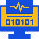 Byte Pulse Digital Heartbeat Binary Throb Icon