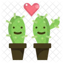 Amor Cactus Pareja Icono