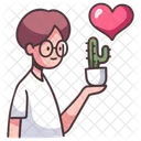 Cactus Amor Hombre Icono