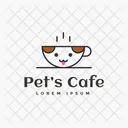 Cafeteria Para Mascotas Cafe Caliente Logotipo De Cafeteria Icono